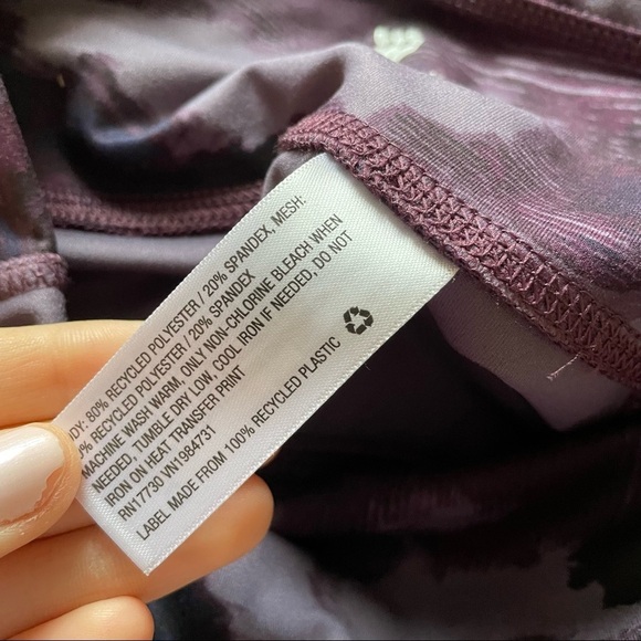 all in motion purple camo full length workout athletic leggings with pockets - Picture 6 of 8